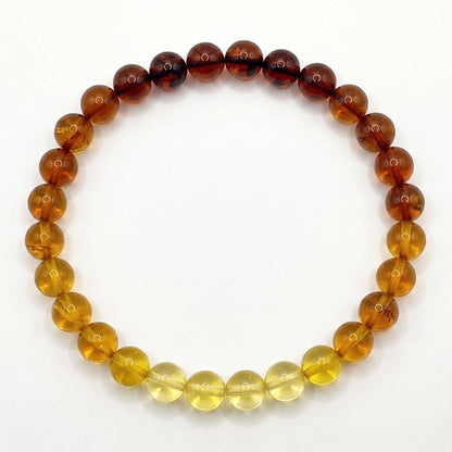 Rainbow Amber Beaded Bracelet 6mm - Gem Avenue Retail