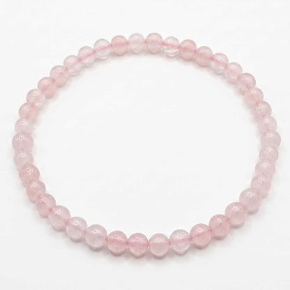 Rose Quartz Beaded Bracelet 4mm - Gem Avenue Retail