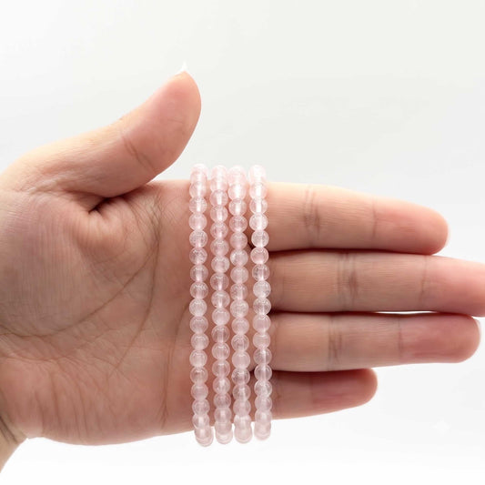 Rose Quartz Beaded Bracelet 4mm - Gem Avenue Retail