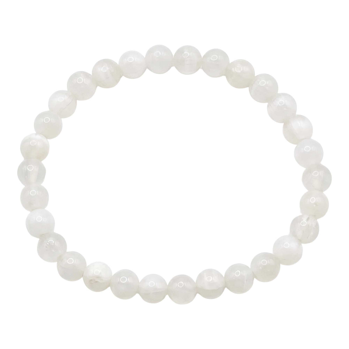 Selenite Beaded Bracelet 6mm - Gem Avenue Retail