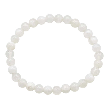 Selenite Beaded Bracelet 6mm - Gem Avenue Retail