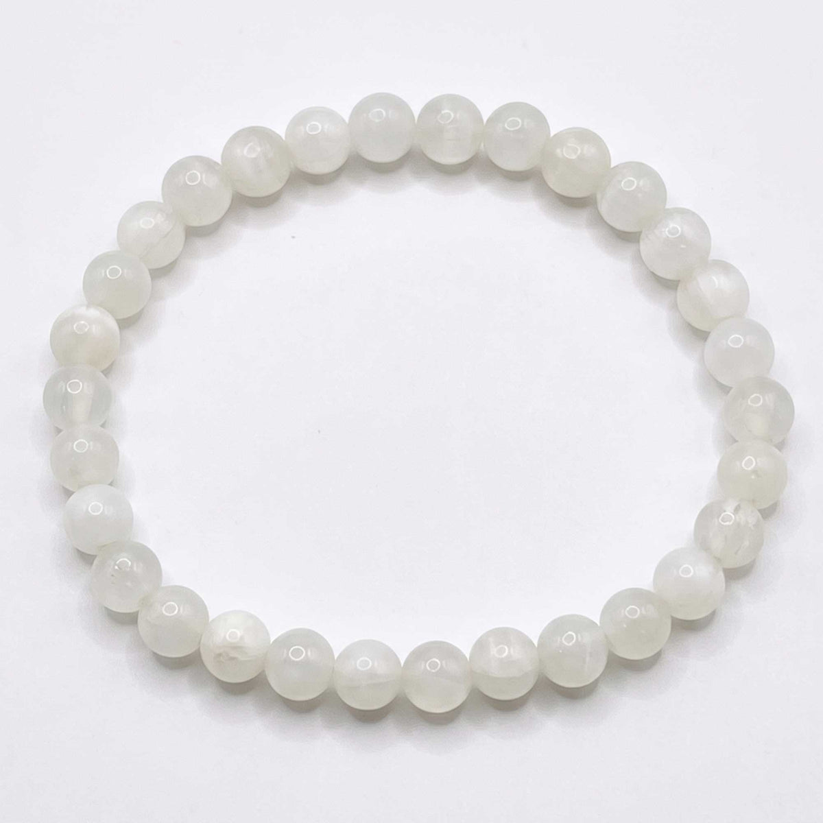 Selenite Beaded Bracelet 6mm - Gem Avenue Retail