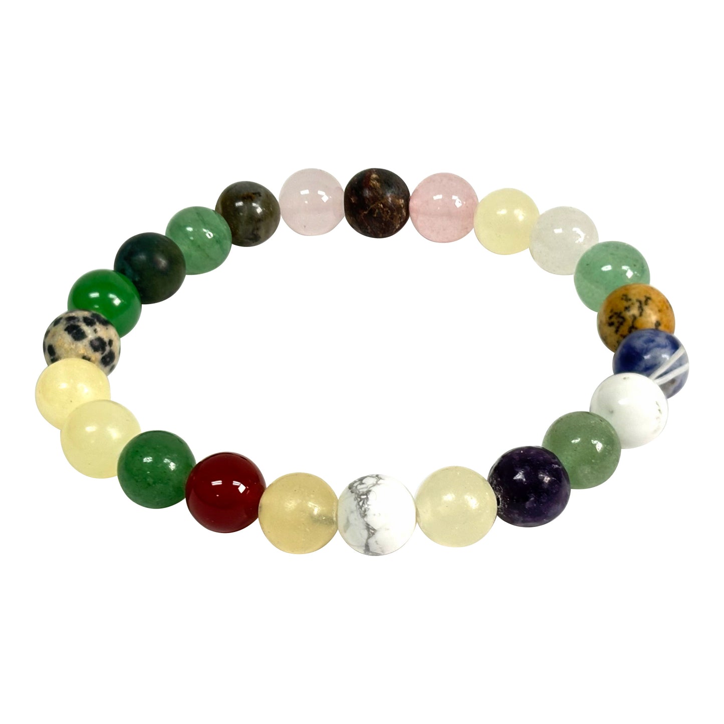 Multicolor Gemstone 8mm Round Beads Handmade Stretchable Unisex Bracelets  Gem Avenue