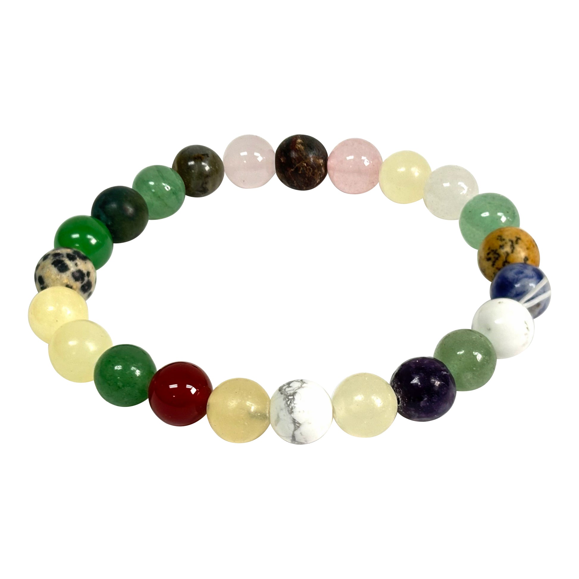 Multicolor Gemstone 8mm Round Beads Handmade Stretchable Unisex Bracelets  Gem Avenue