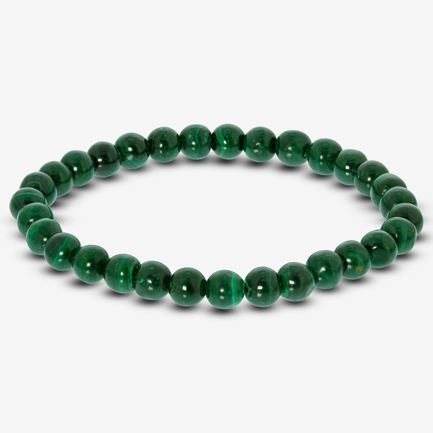 Green Malachite Gemstone Bead Unisex Handmade Stretch Bracelet - Gem Avenue