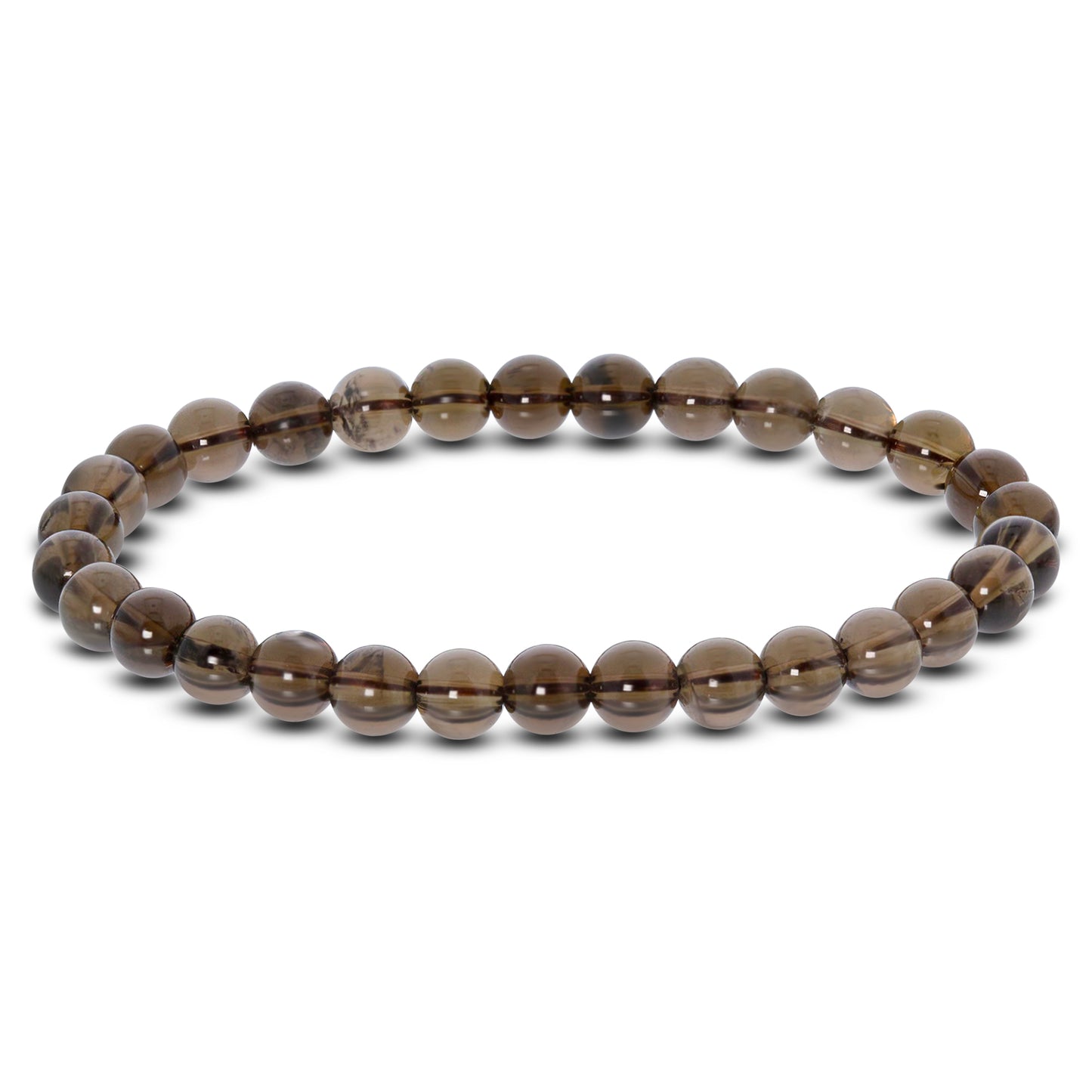 Smoky Quartz Gemstone Bead Unisex Stretch Bracelet - Gem Avenue