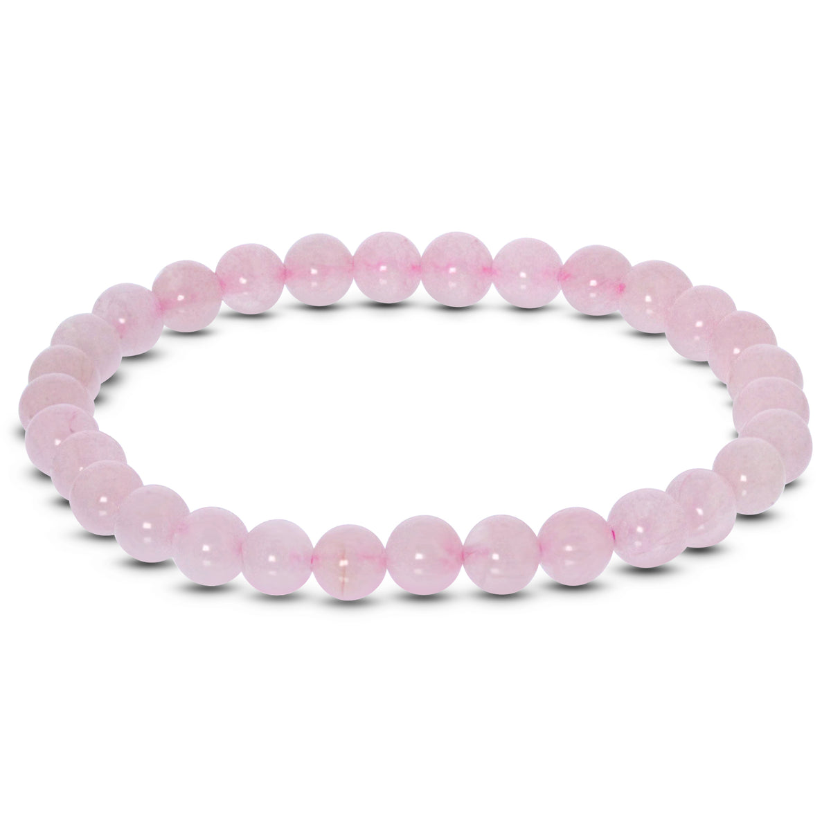Rose Quartz Gemstone Bead Unisex Stretch Bracelet - Gem Avenue