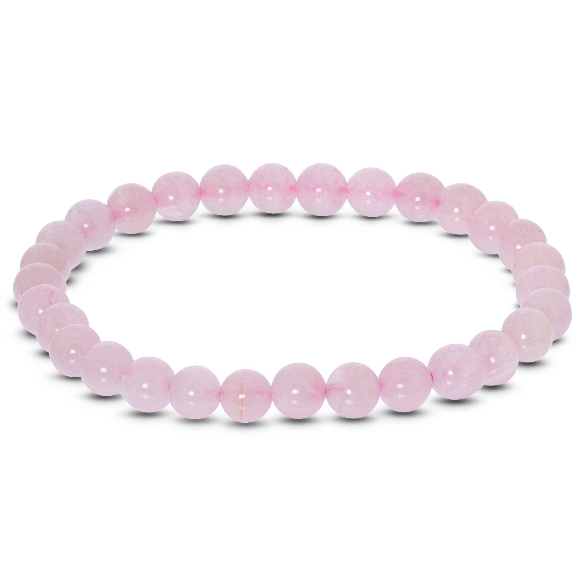 Rose Quartz Gemstone Bead Unisex Stretch Bracelet - Gem Avenue