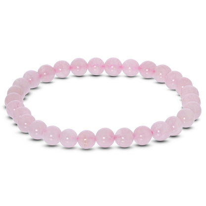 Rose Quartz Gemstone Bead Unisex Stretch Bracelet - Gem Avenue