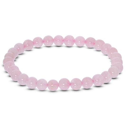 Rose Quartz Gemstone Bead Unisex Stretch Bracelet - Gem Avenue