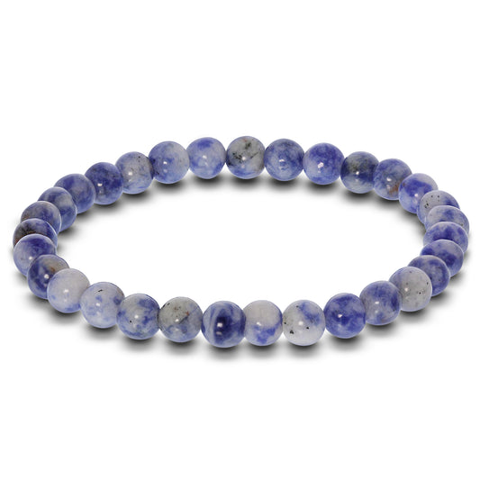 Sodalite Gemstone Bead Unisex Stretch Bracelet - Gem Avenue