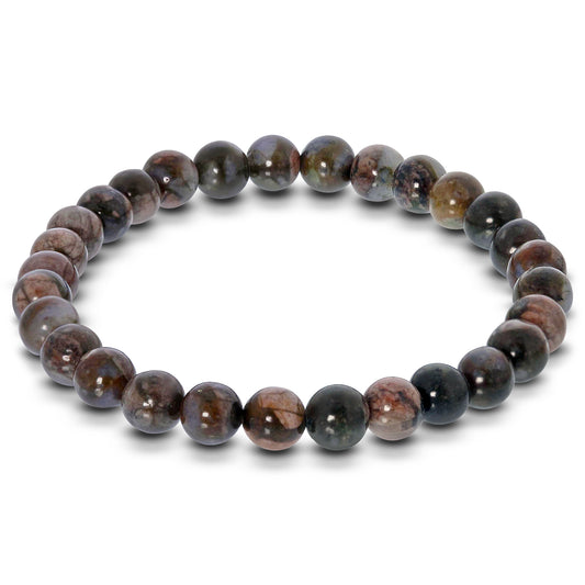 Llanite Gemstone Bead Unisex Stretch Bracelet - Gem Avenue
