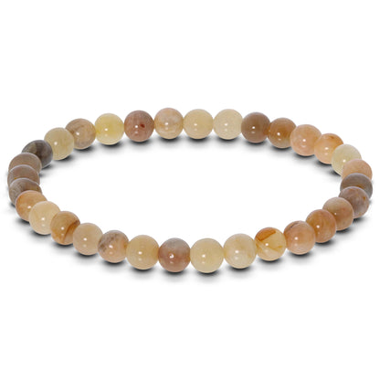 Moonstone Gemstone Bead Unisex Stretch Bracelet - Gem Avenue