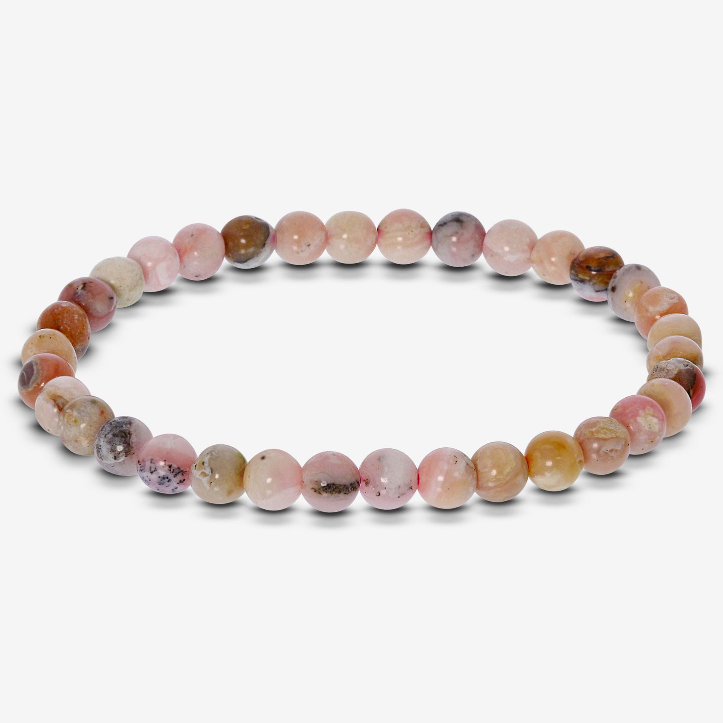 Pink Opal Gemstone Bead Unisex Stretch Bracelet - Gem Avenue