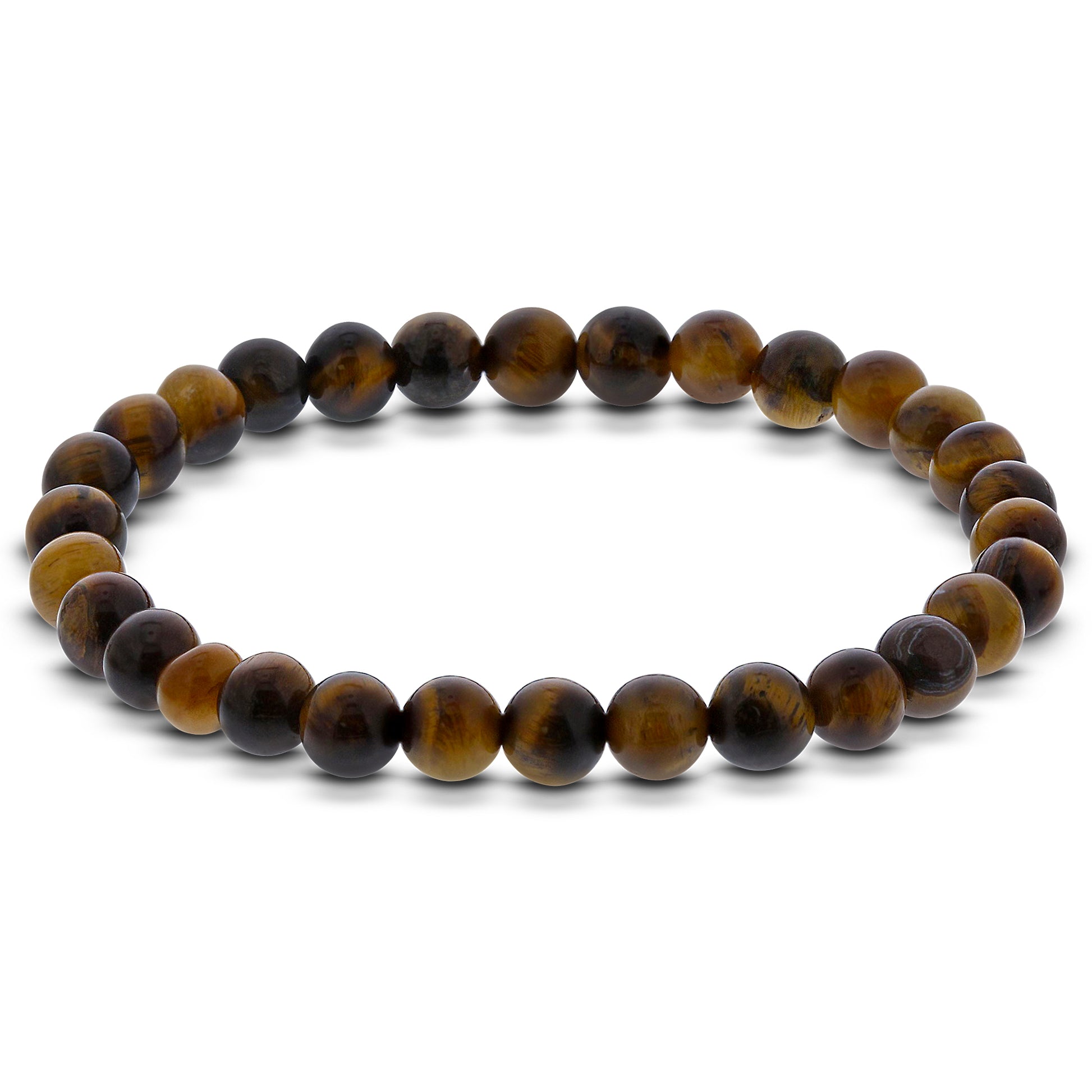 Tigers Eye Gemstone Bead Unisex Stretch Bracelet - Gem Avenue