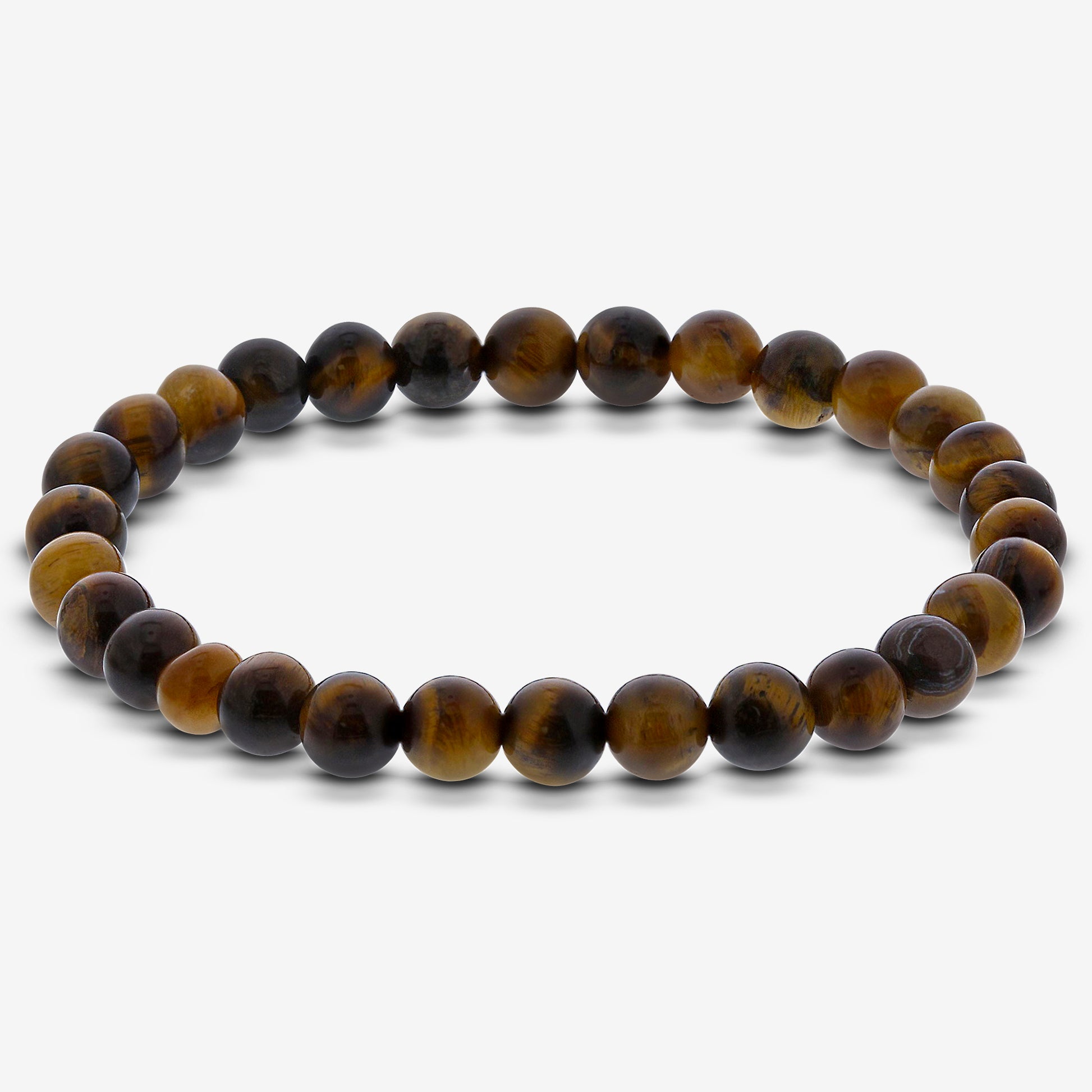 Tigers Eye Gemstone Bead Unisex Stretch Bracelet - Gem Avenue