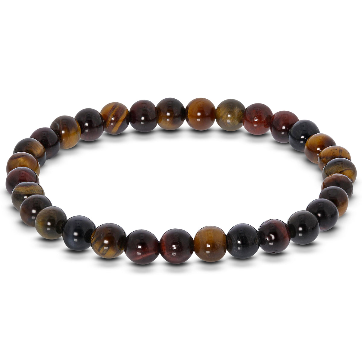 Tiger Eye Gemstone Bead Unisex Stretch Bracelet - Gem Avenue