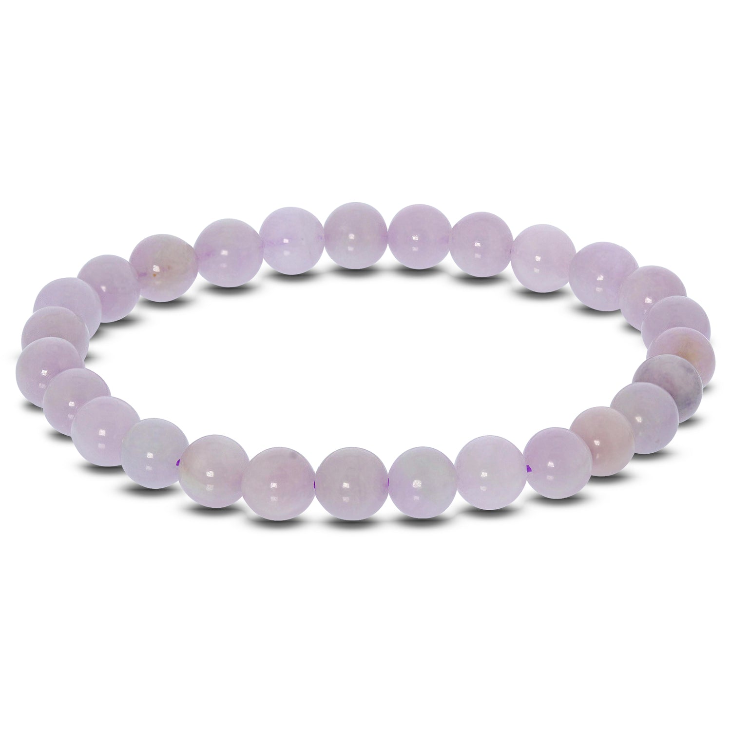 Kunzite Gemstone Bead Unisex Stretch Bracelet - Gem Avenue