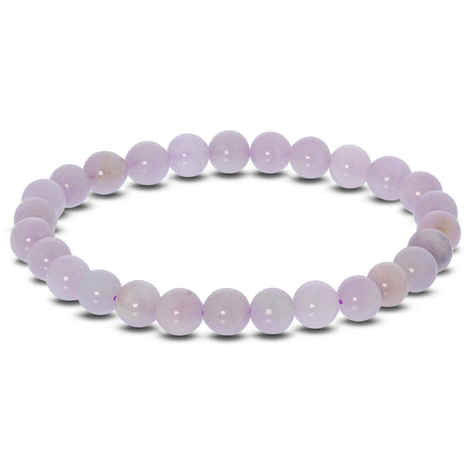 Kunzite Gemstone Bead Unisex Stretch Bracelet - Gem Avenue