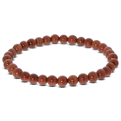 Goldstone Gemstone Bead Unisex Stretch Bracelet - Gem Avenue