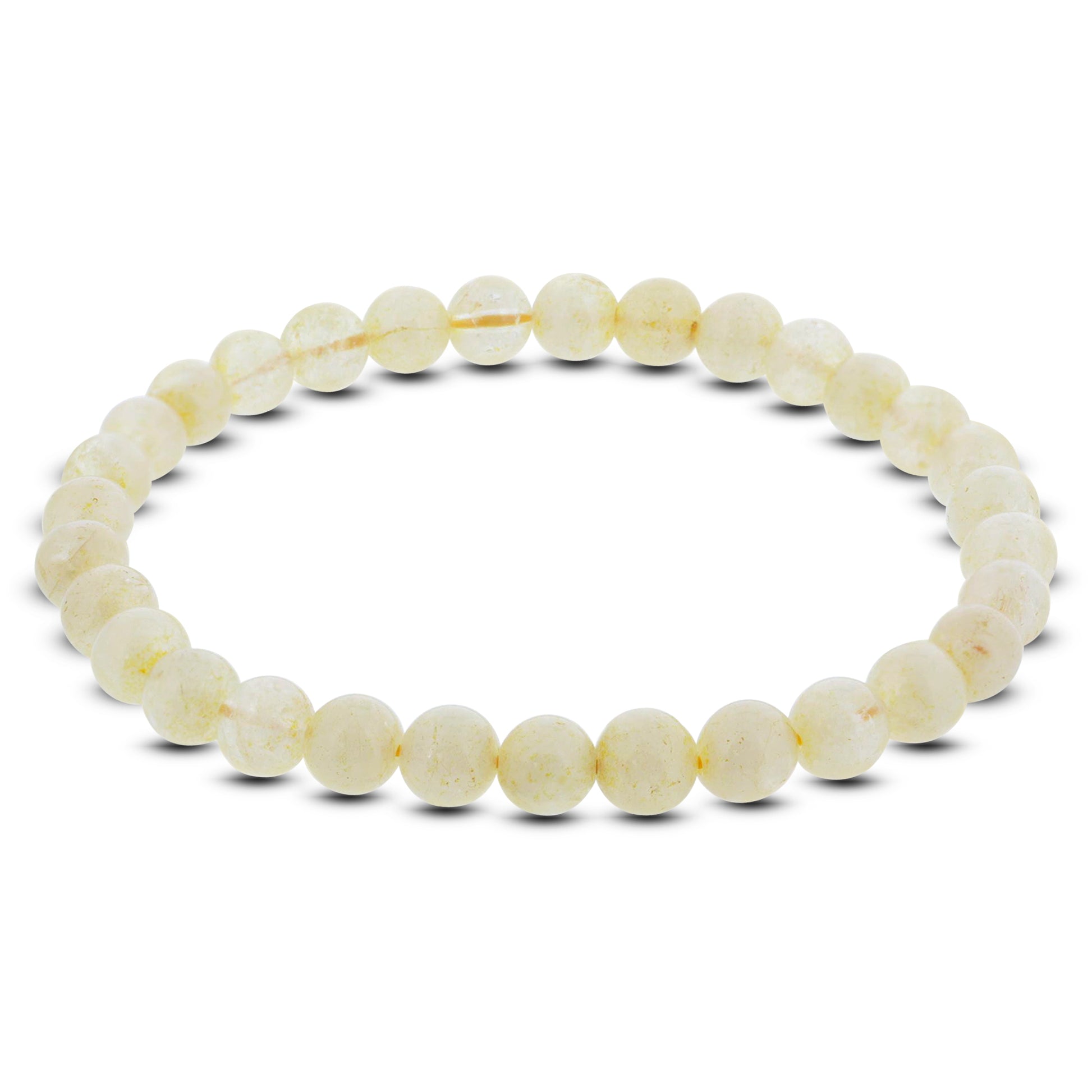 Natural Citrine Gemstone Bead Handmade Stretch Unisex Bracelet - Gem Avenue