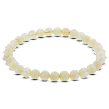 Natural Citrine Gemstone Bead Handmade Stretch Unisex Bracelet - Gem Avenue