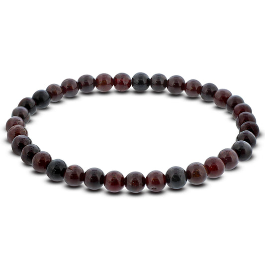 Garnet Gemstone Bead Unisex Stretch Bracelet - Gem Avenue