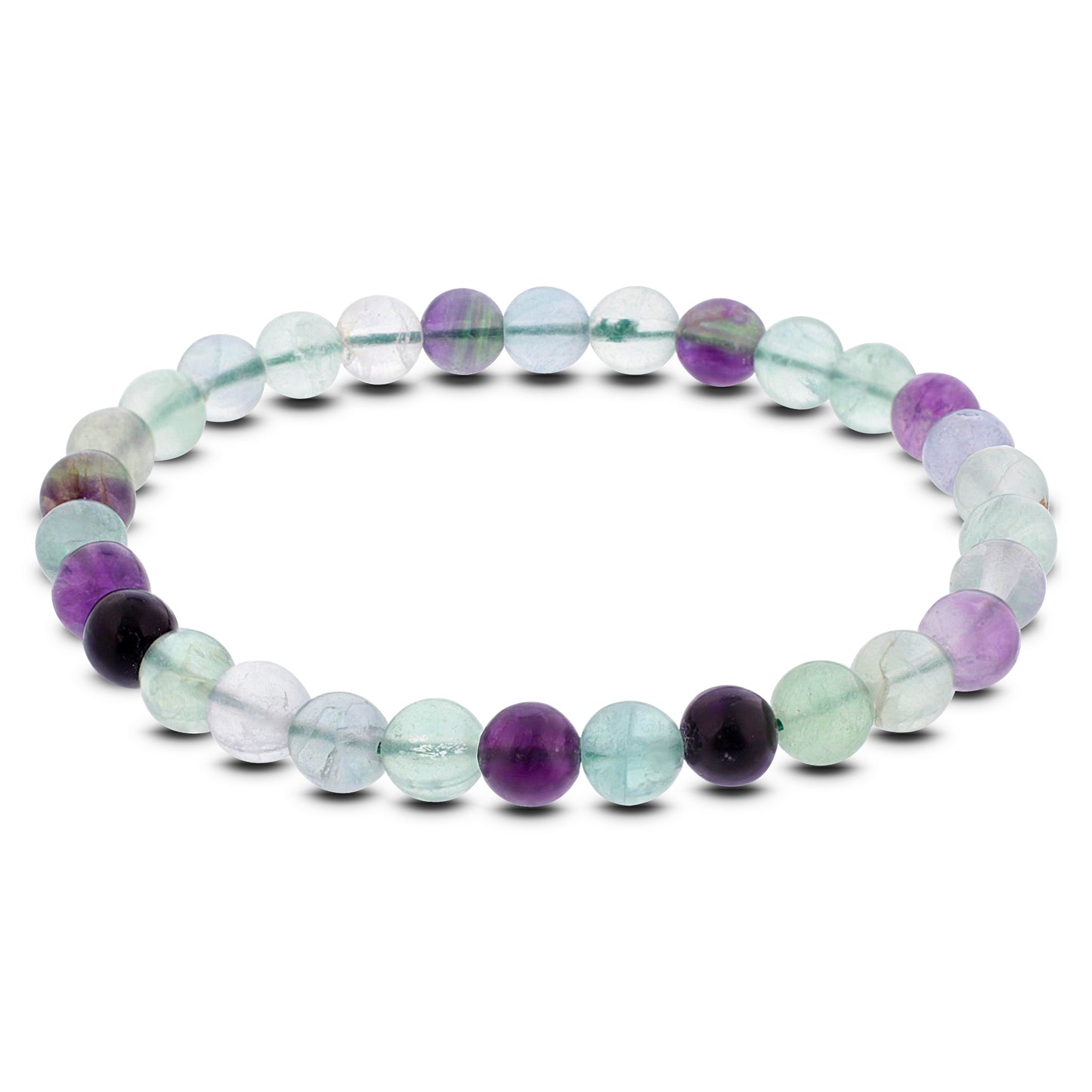 Fluorite Gemstone Bead Unisex Stretch Bracelet - Gem Avenue