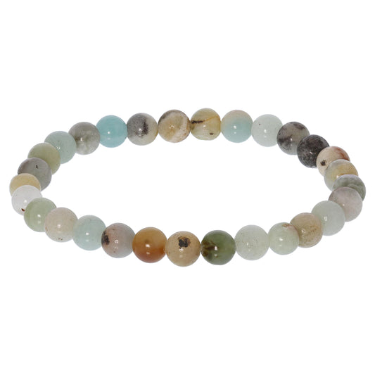 Natural Amazonite Gemstone Bead Handmade Stretch Unisex Bracelet - Gem Avenue