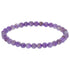 6mm Amethyst Gemstone Round Bead Unisex Stretch Bracelet