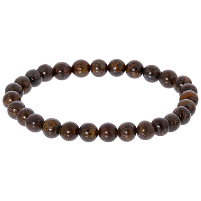 Bronzite Gemstone Bead Unisex Stretch Bracelet - Gem Avenue