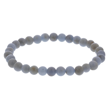 Angelite Gemstone Bead Unisex Stretch Bracelet - Gem Avenue