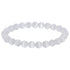 8mm Selenite Gemstone Round Bead Unisex Stretch Bracelet