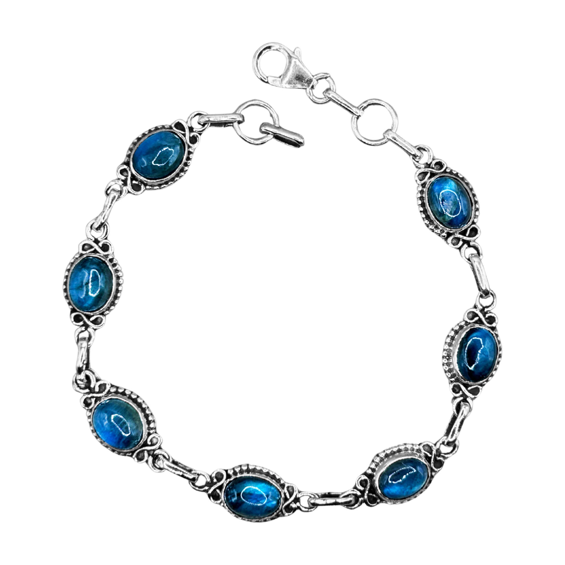925 Sterling Silver Labradorite Gemstone Bracelet - Gem Avenue Retail