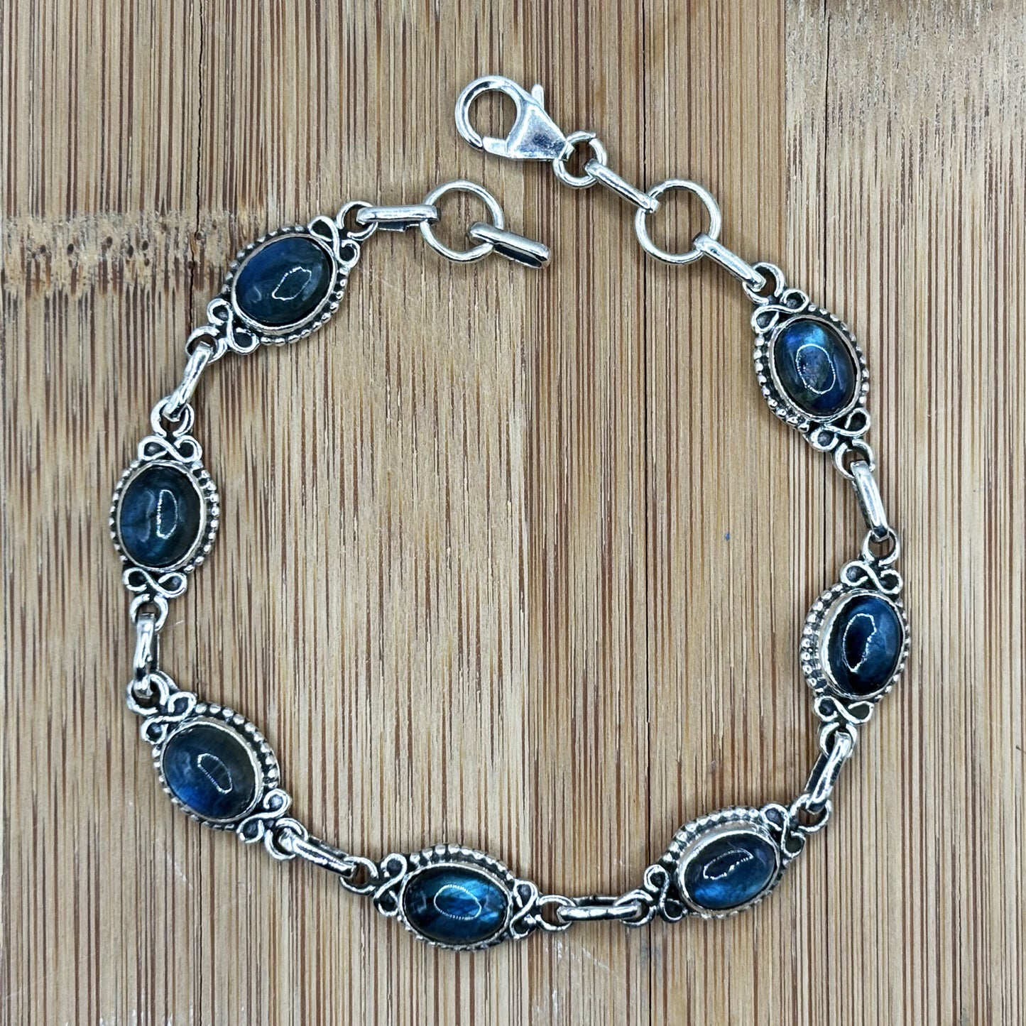 925 Sterling Silver Labradorite Gemstone Bracelet - Gem Avenue Retail