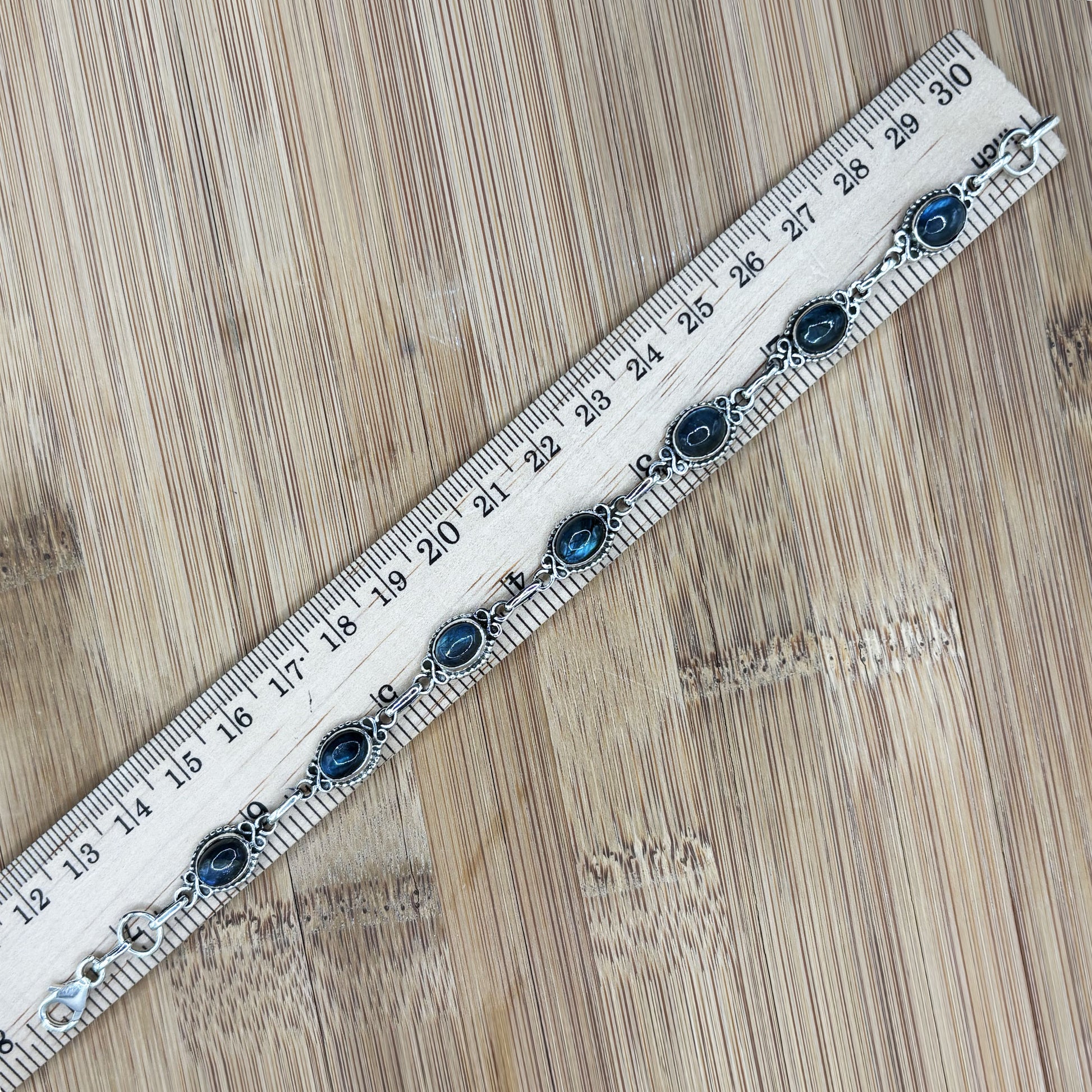 925 Sterling Silver Labradorite Gemstone Bracelet - Gem Avenue Retail