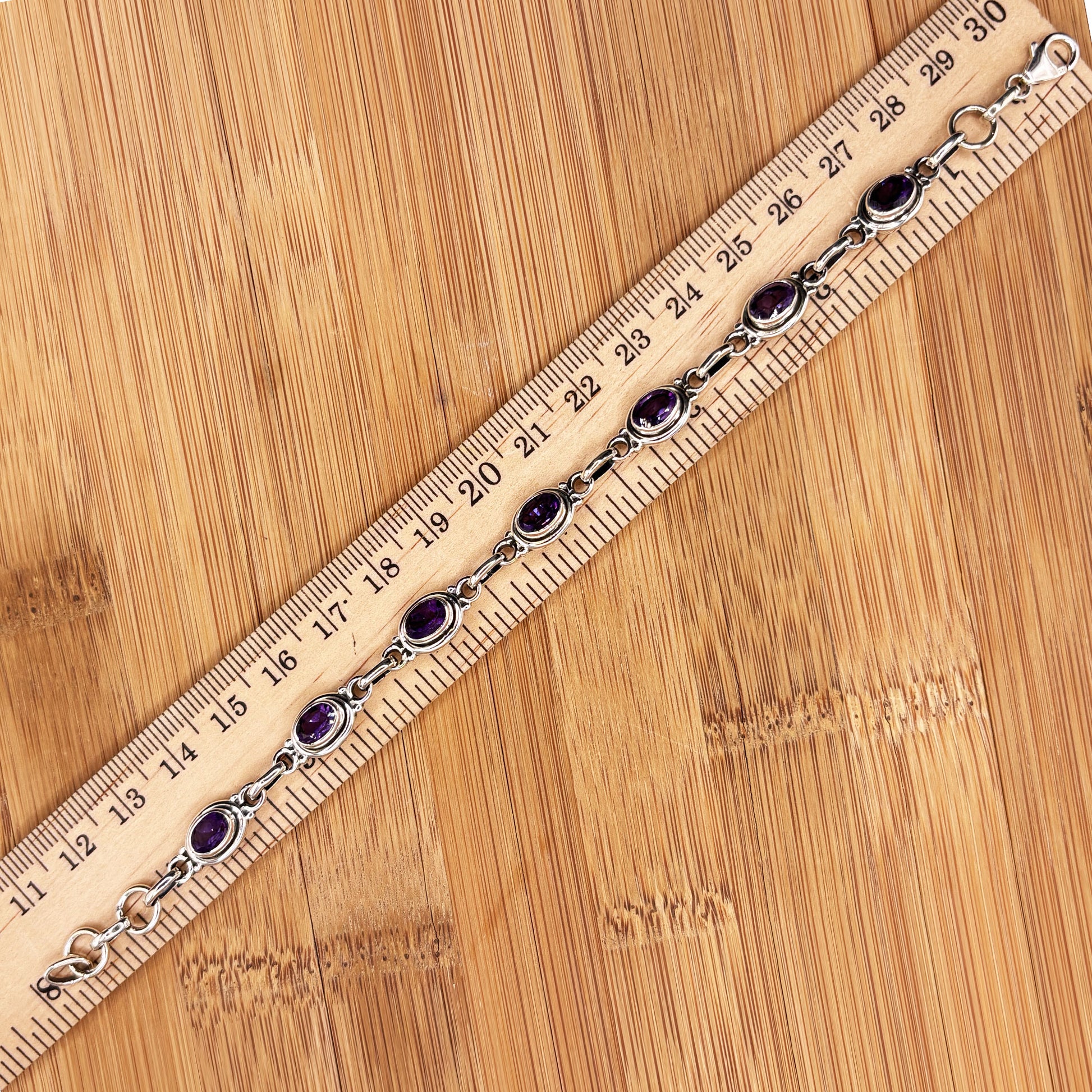 925 Sterling Silver Amethyst Gemstone Bracelet - Gem Avenue Retail
