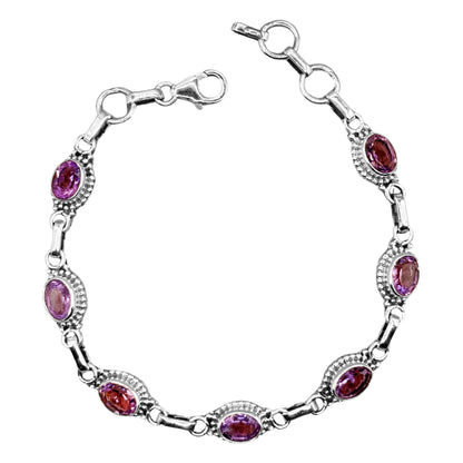 925 Sterling Silver Amethyst Gemstone Bracelet - Gem Avenue Retail