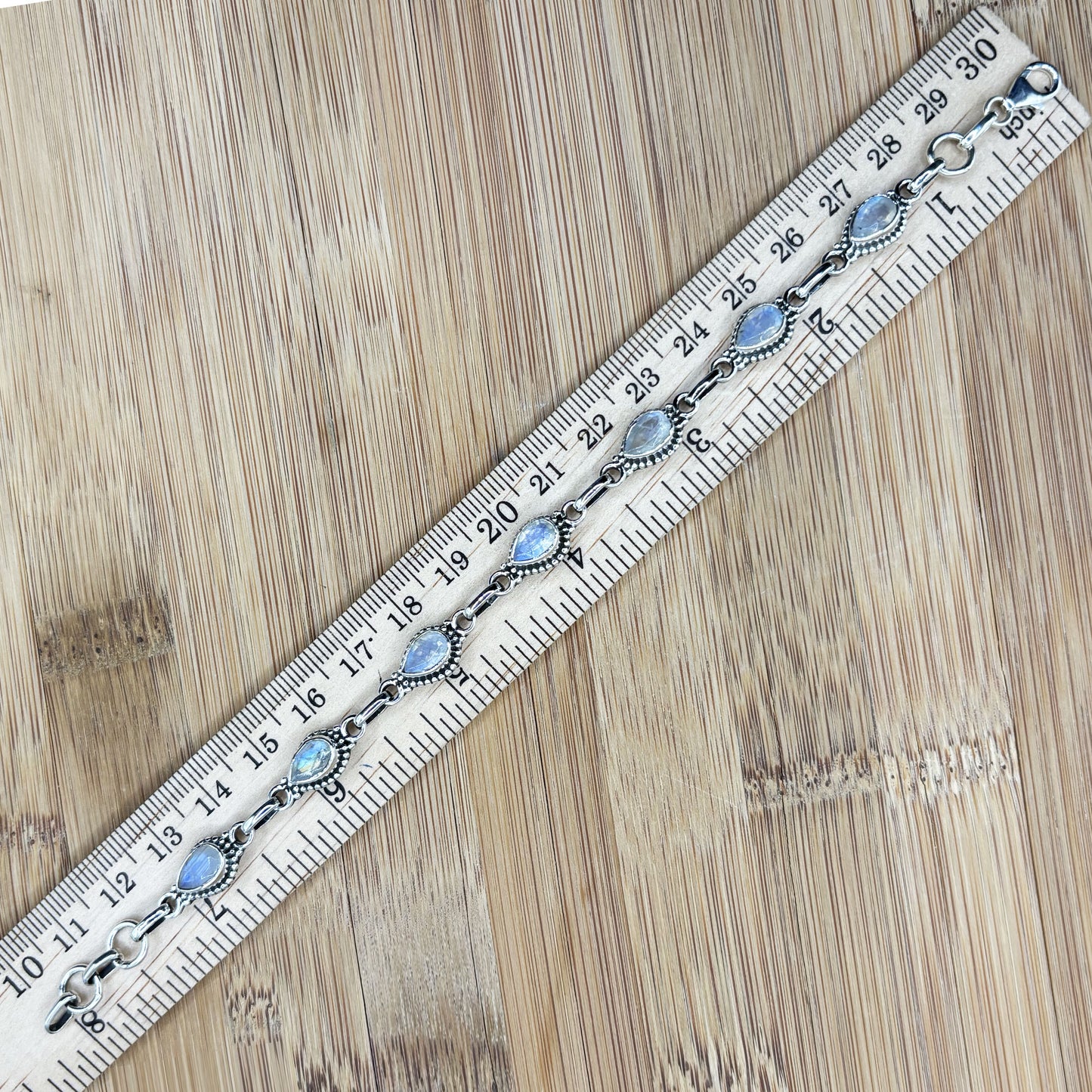 Rainbow Moonstone Sterling Silver Gemstone Bracelet - Gem Avenue Retail