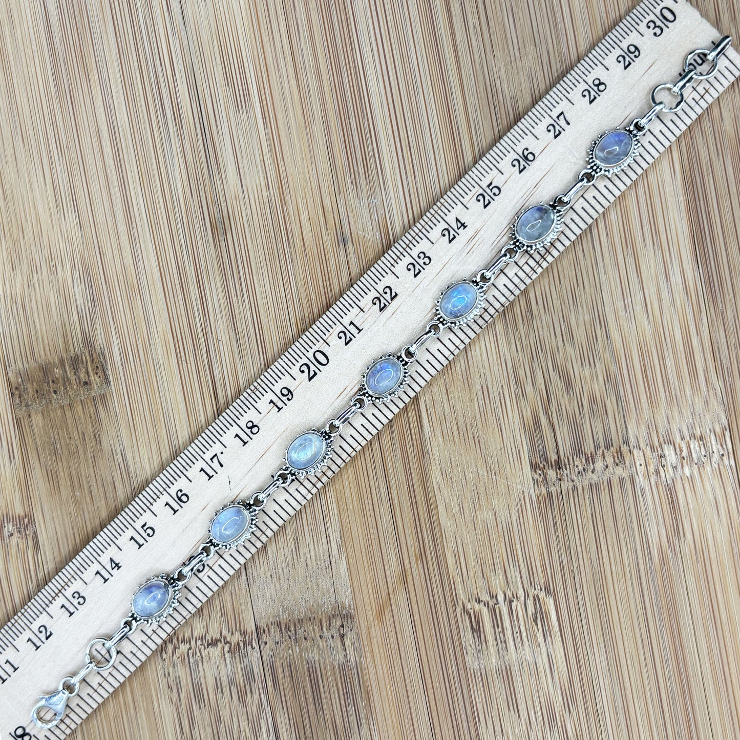 Rainbow Moonstone Sterling Silver Gemstone Bracelet - Gem Avenue Retail