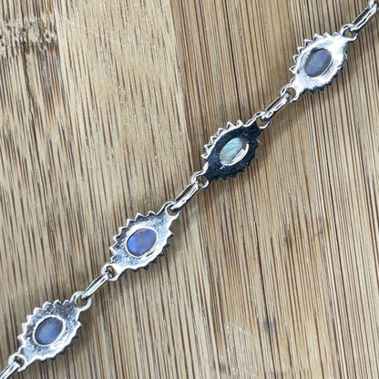 Rainbow Moonstone Sterling Silver Gemstone Bracelet - Gem Avenue Retail