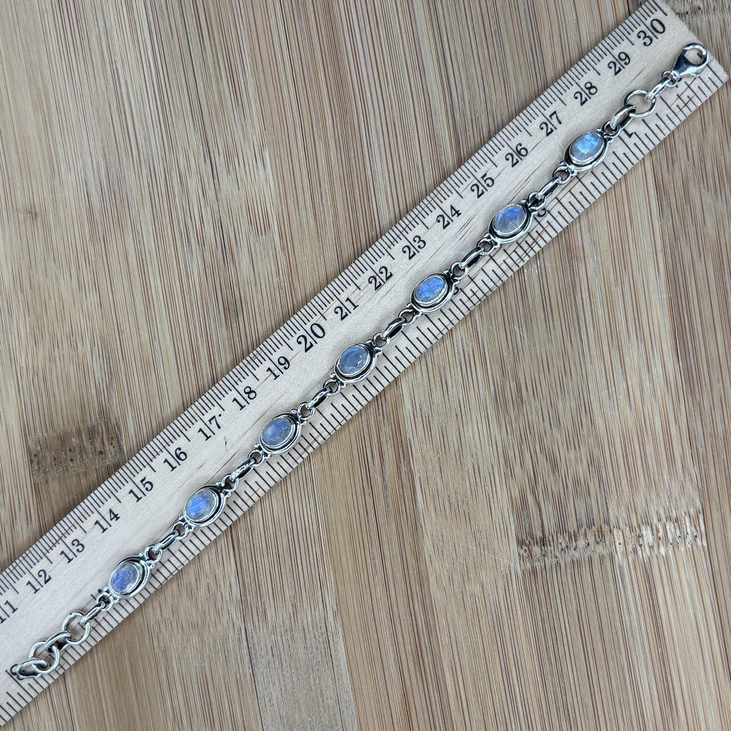 Sterling Silver Rainbow Moonstone Gemstone Bracelet - Gem Avenue Retail