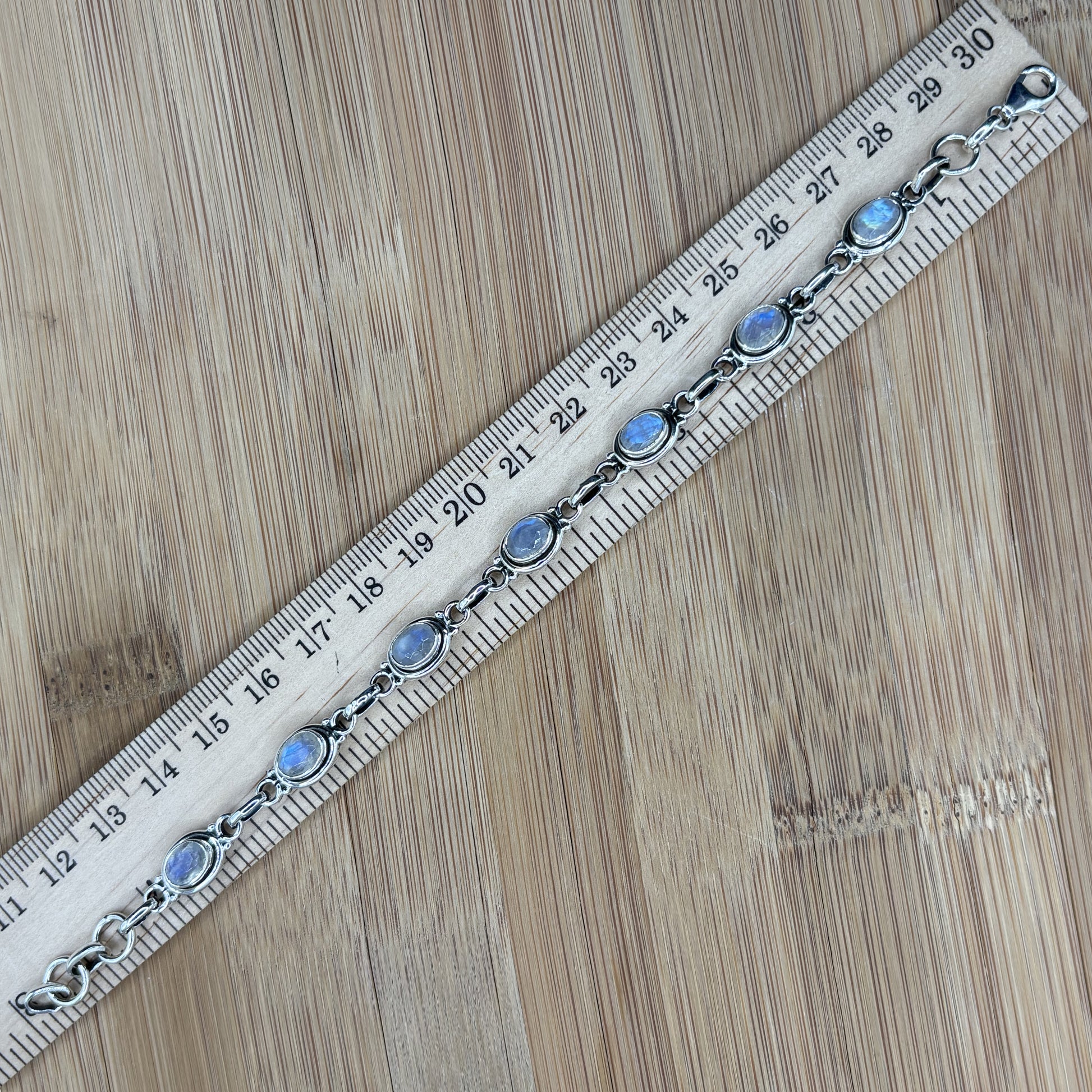 Sterling Silver Rainbow Moonstone Gemstone Bracelet - Gem Avenue Retail