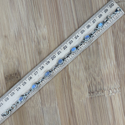 Sterling Silver Rainbow Moonstone Gemstone Bracelet - Gem Avenue Retail