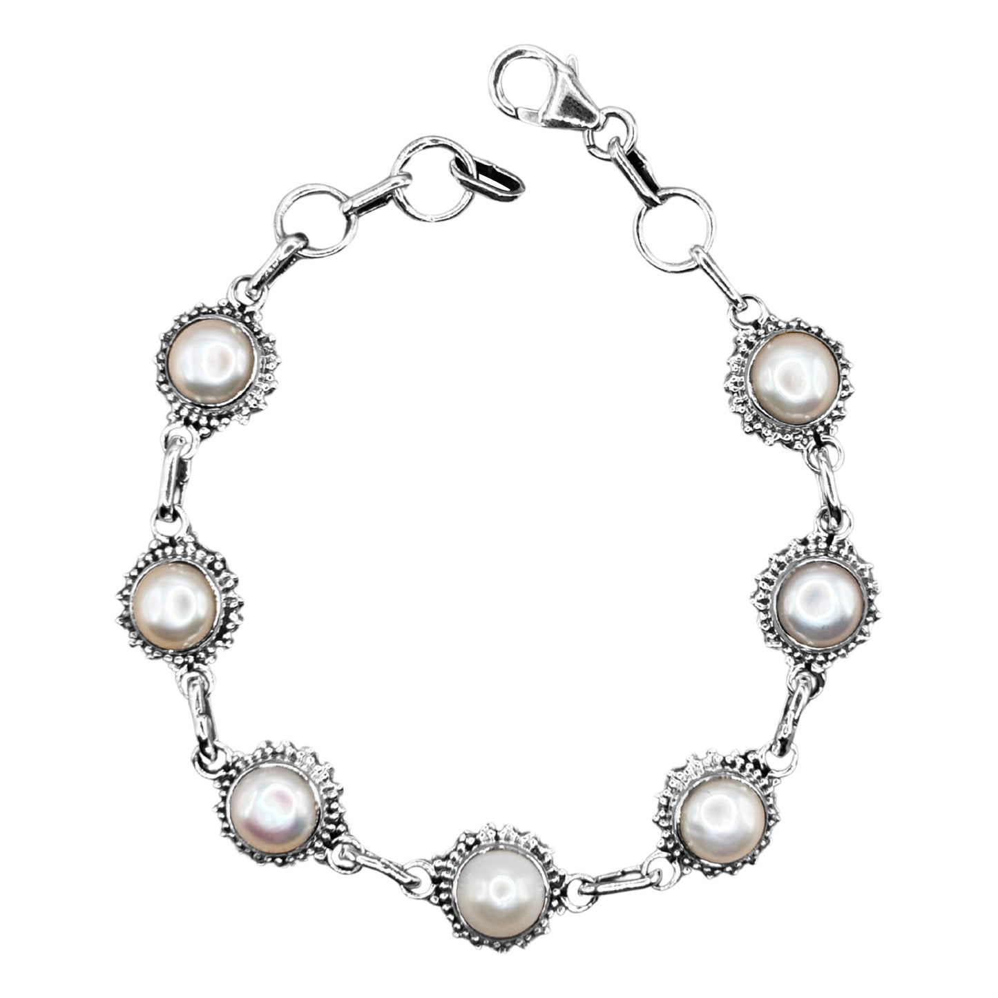 925 Sterling Silver Pearl Bracelet - Gem Avenue Retail 