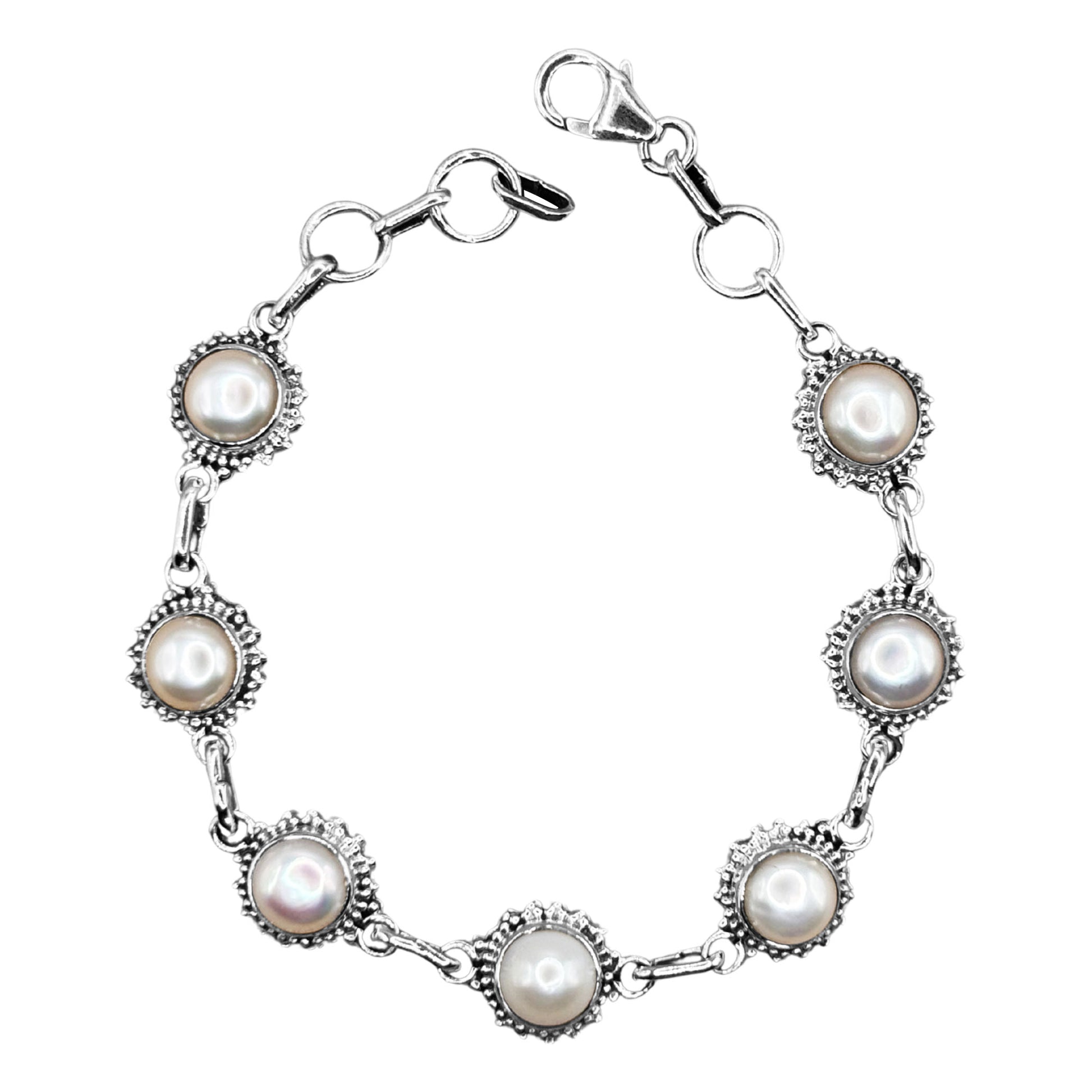 925 Sterling Silver Pearl Bracelet - Gem Avenue Retail 
