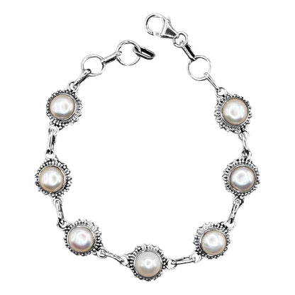 925 Sterling Silver Pearl Bracelet - Gem Avenue Retail 