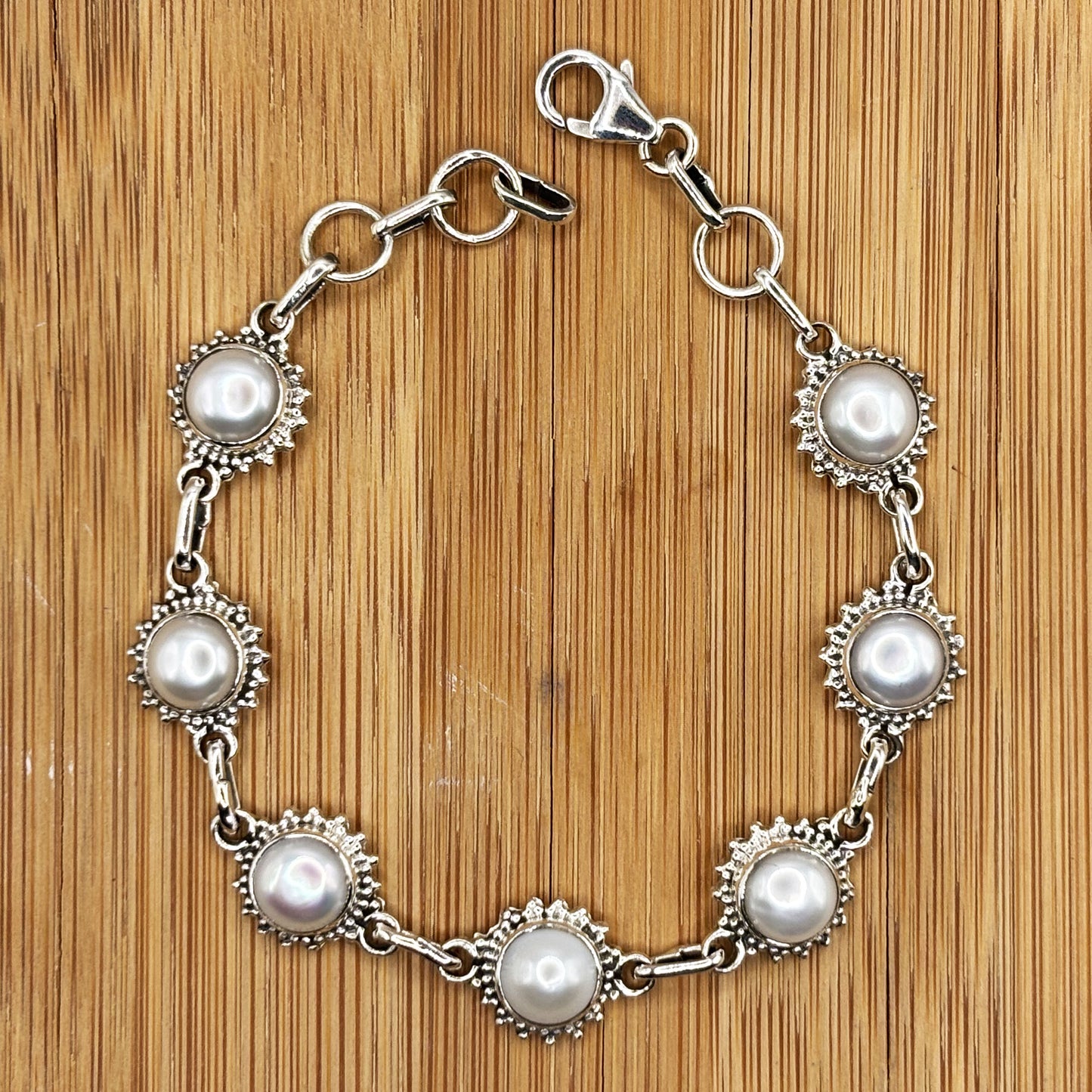 925 Sterling Silver Pearl Bracelet - Gem Avenue Retail 