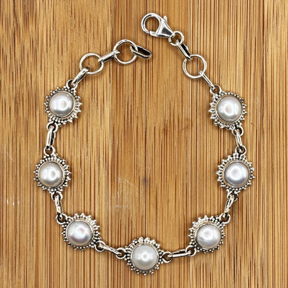 925 Sterling Silver Pearl Bracelet - Gem Avenue Retail 