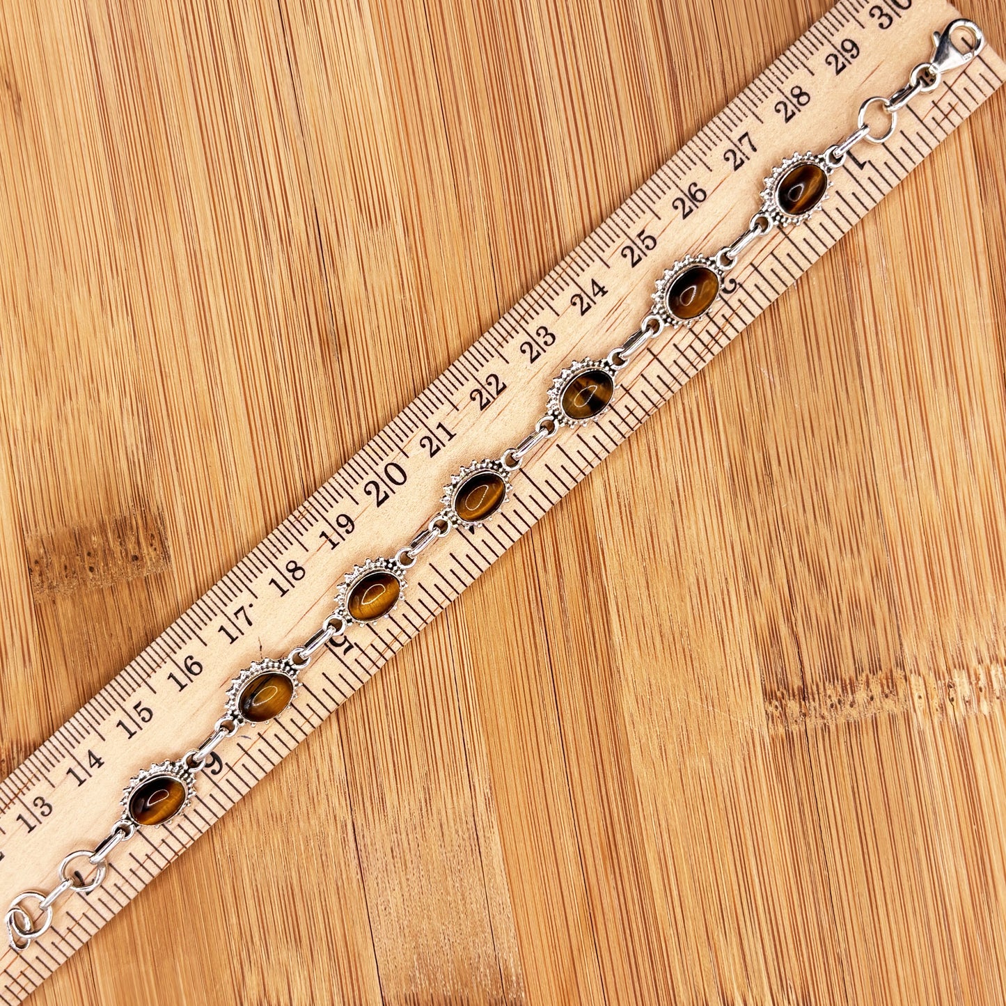 Sterling Silver Tiger Eye Gemstone Bracelet - Gem Avenue Retail